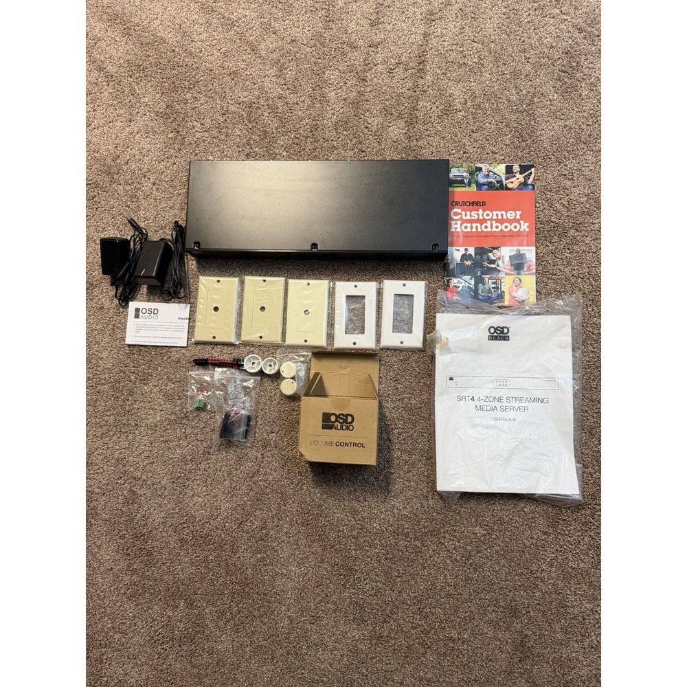 OSD Black BK-SRT4 4-Zone Streaming Media Server Complete In Box CIB w/ Rack Ears